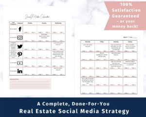 Snag this done-for-you real estate social media calendar today! #realtorlife #realestateplanning #realestatemarketing