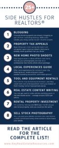 over 25 genius ways for real estate agents to side hustle your way to extra real estate-related income