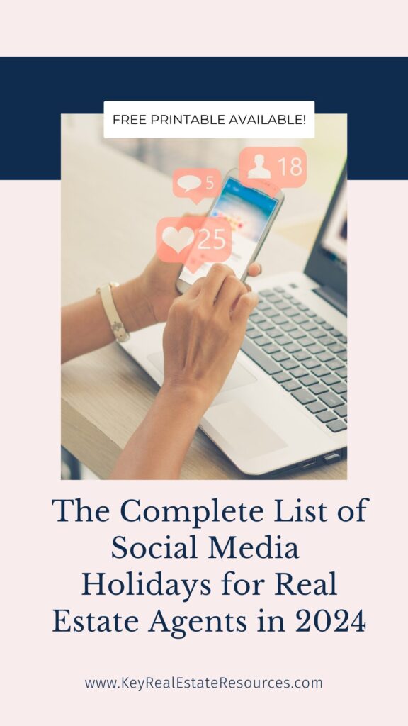 Spice up your social profile with this epic list of social media holidays for real estate agents! Free downloadable list here!